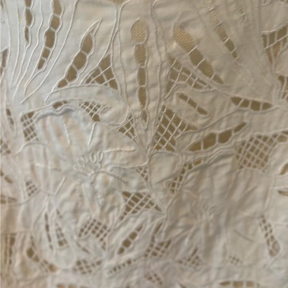 Nanette Lepore 100% Linen Embroidered Sleeveless Mixed Media Cottagecore Top - Picture 4 of 15